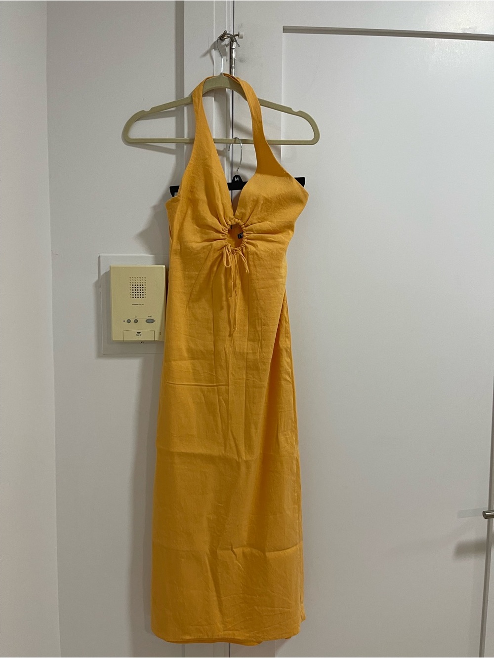 Zara Orange Halter Maxi Dress with Front Tie